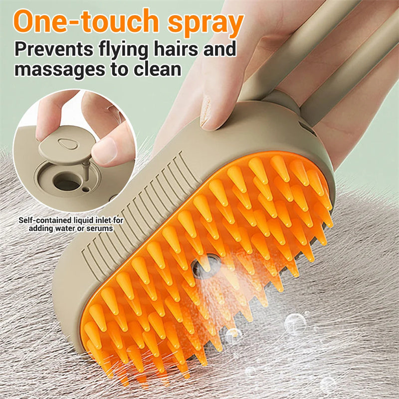 3-in-1 Steamy Pet Grooming Brush